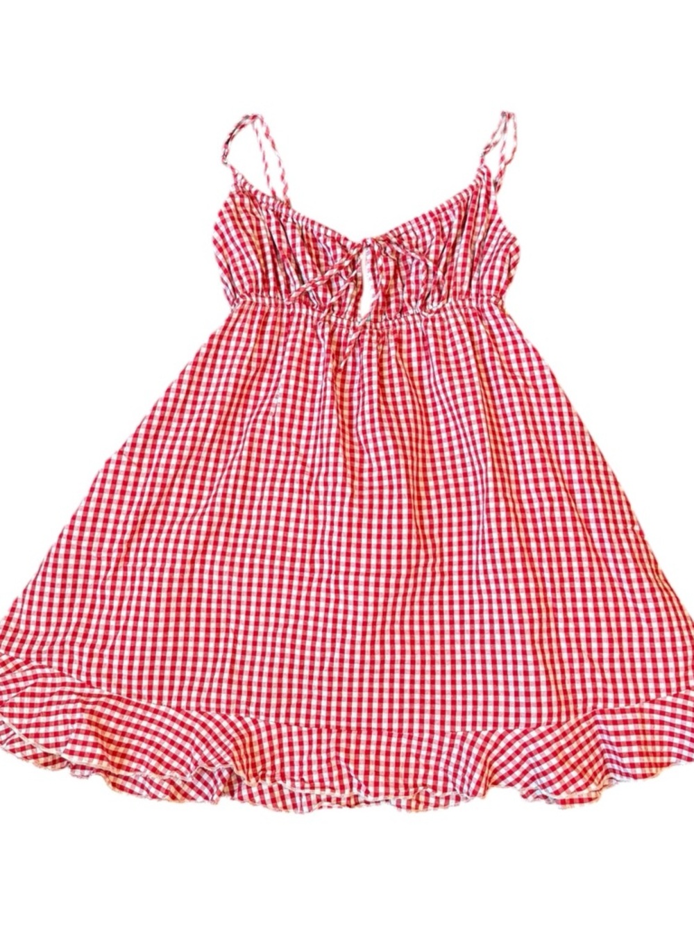 🍓Princess Polly Empress of Love Red Gingham Spaghetti Strap Sundress US Size 6 🍓